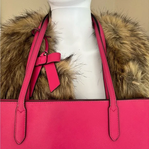 kate spade Hot Pink Bow Saffiano Tote - Picture 9 of 16